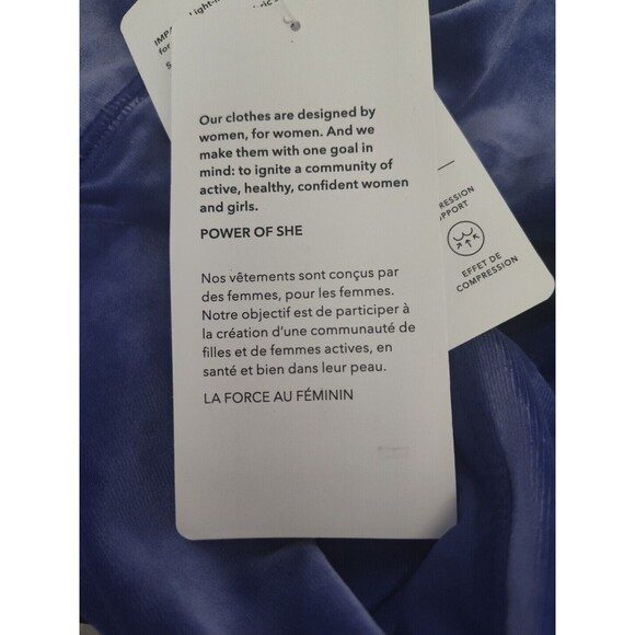 New Athleta Medium Purple Velvet Cut Out Crop Top Stretch Built In Bra Cups D-DD - Picture 9 of 11